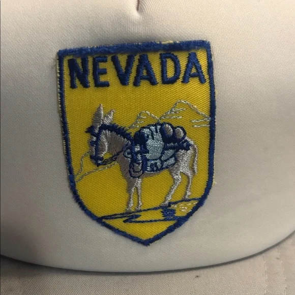 Nevada Embroidered Truckers Cap in White and Gray SnapBack - Picture 5 of 5